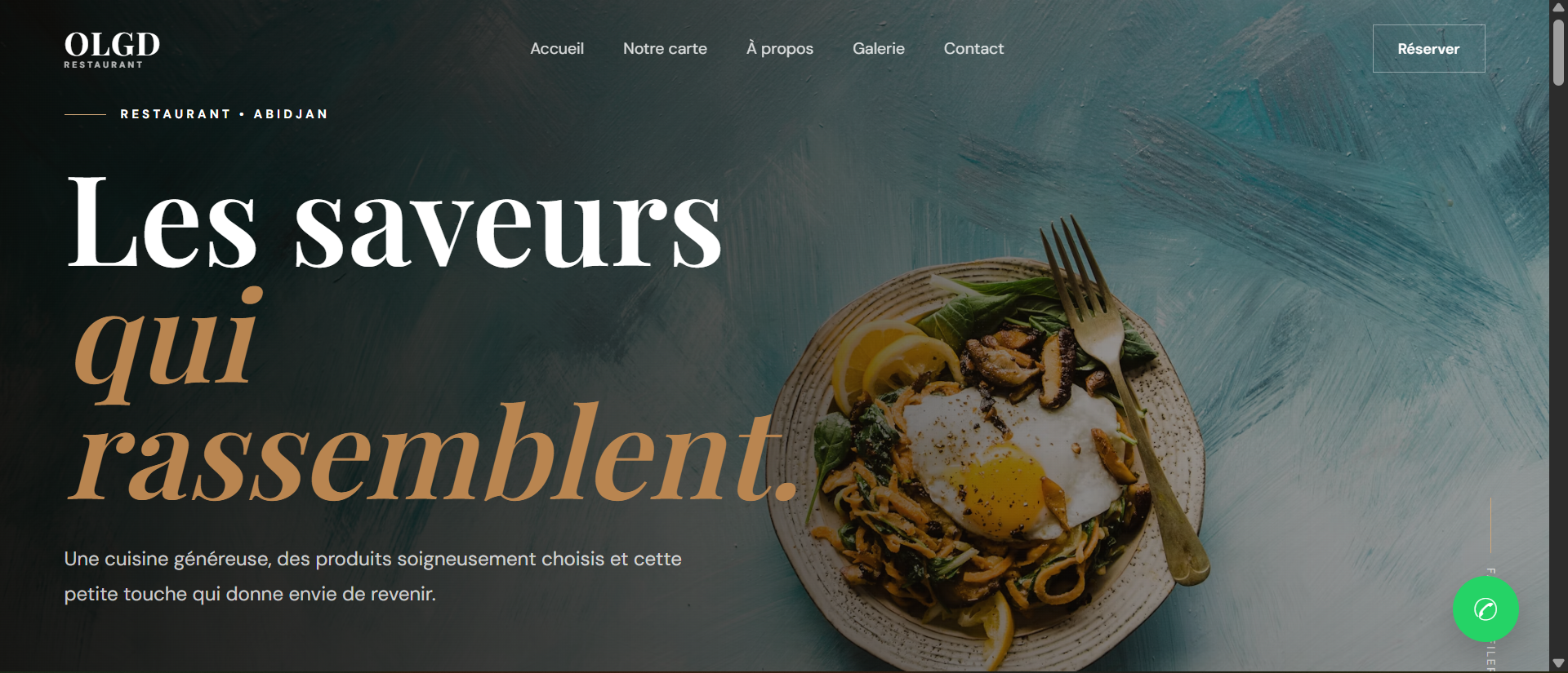 Aperçu du site vitrine restaurant