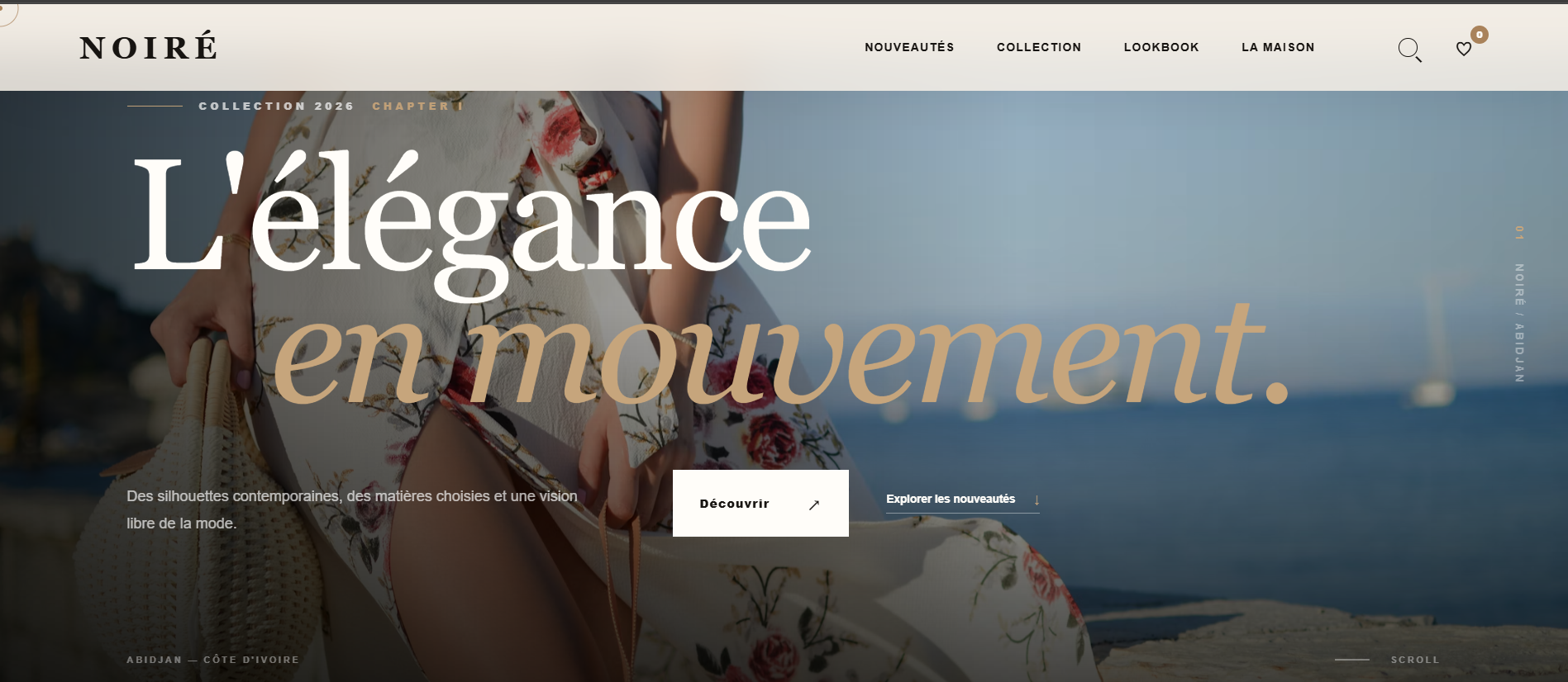 Aperçu du site boutique de vêtements